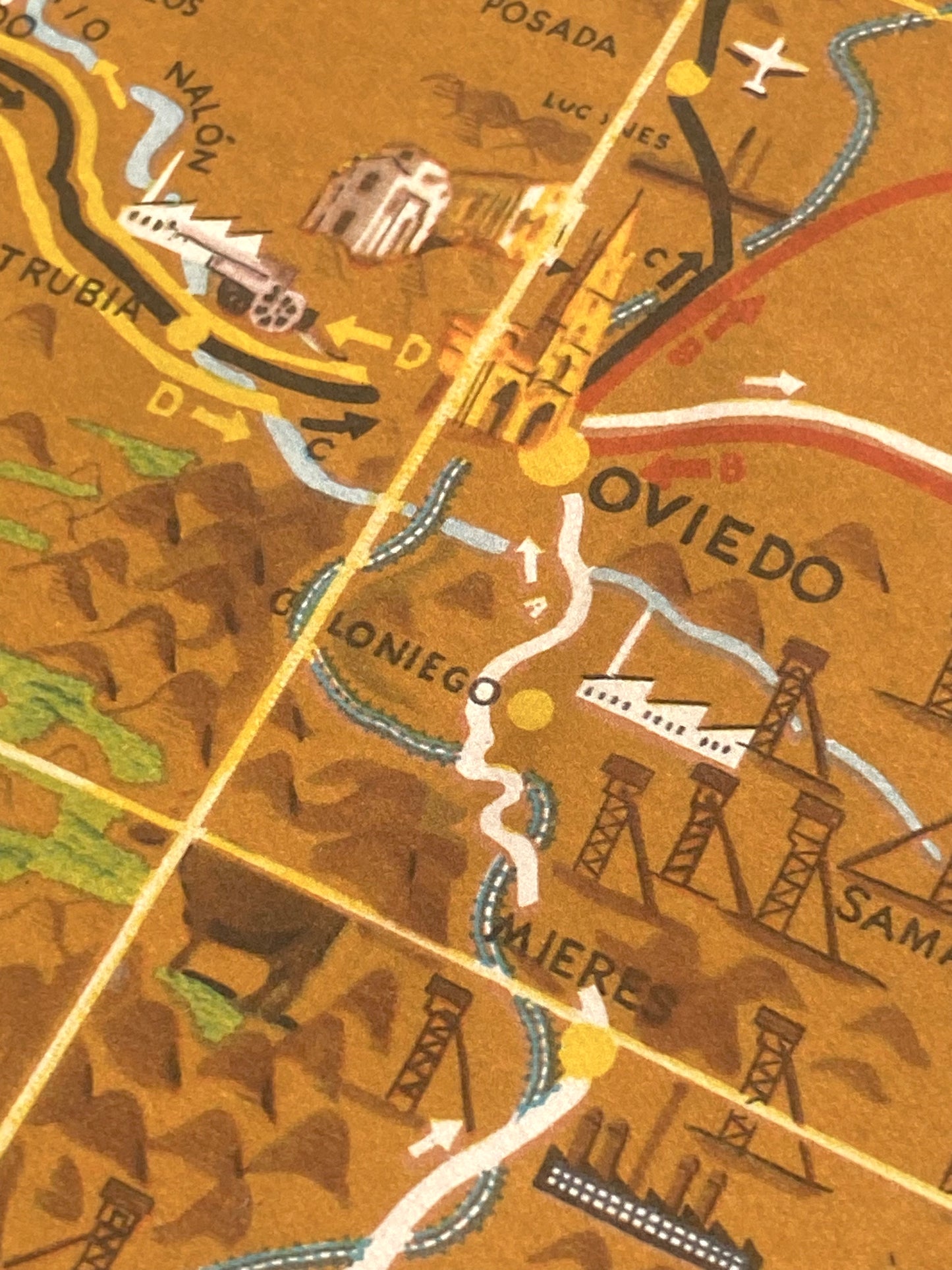 Mapa de Asturias, 1951, Luis del Fresno.