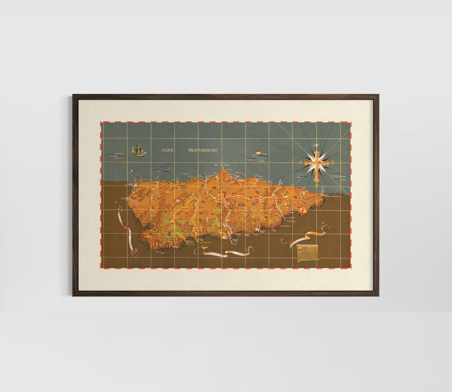 Mapa de Asturias, 1951, Luis del Fresno.