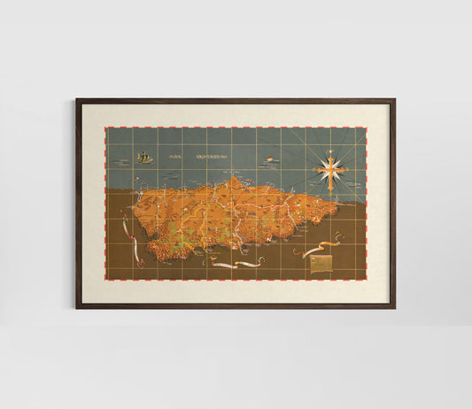 Mapa de Asturias, 1951, Luis del Fresno.